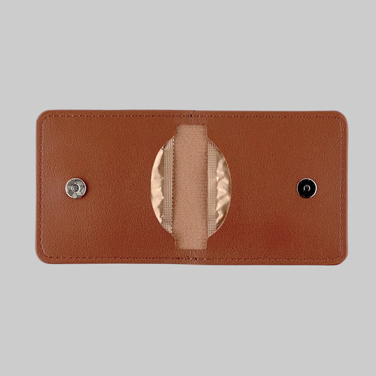 Leather condom case by PLAIRE — discreet condom case and pocket condom holder for men, slim stylish condom holder designed to protect condoms while carrying them securely